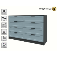 Kомод Тренд КТ-К157 (Антрацит ЛДСП/ Океан ЛМДФ) Ш1565 В1020 Г451